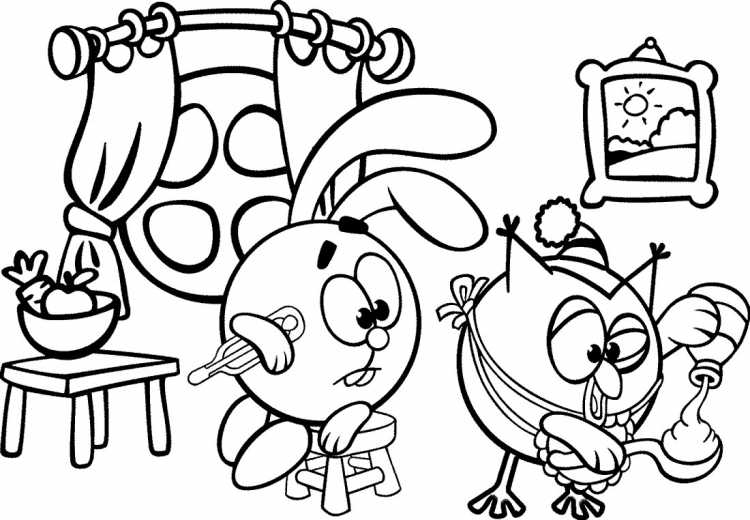 Совунья из смешариков раскраска