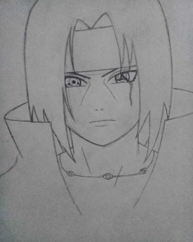 Рисунок Итачи Учиха аматерацу