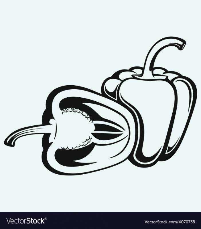 Раскраски овощи перец