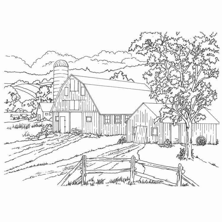 В деревне. Раскраска