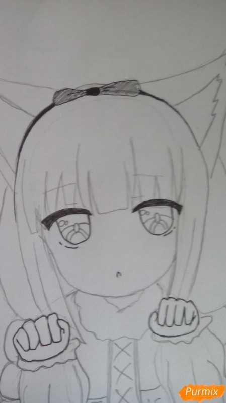 Аниме горничная с подносом