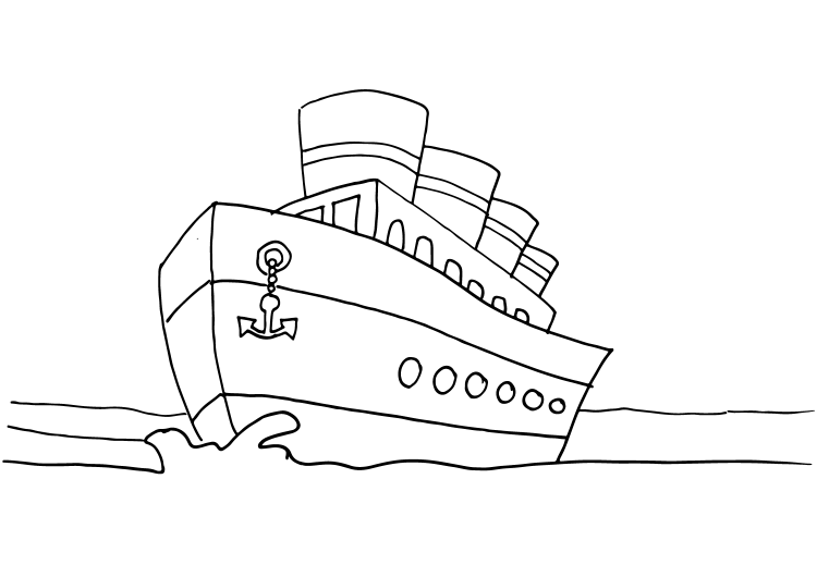 Кораблик для раскрашивания для детей