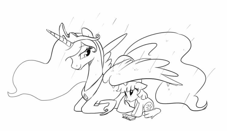 Принцессасилеста и принцесса Луна раскраска