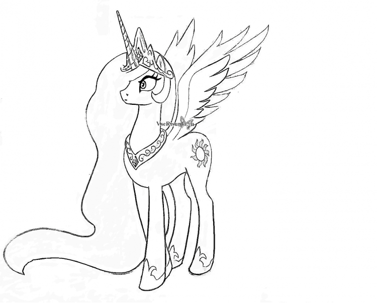 Рисовать пони принцесса Селестия