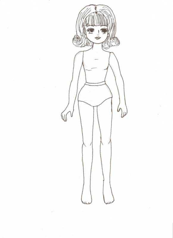 Кукла модель раскраска