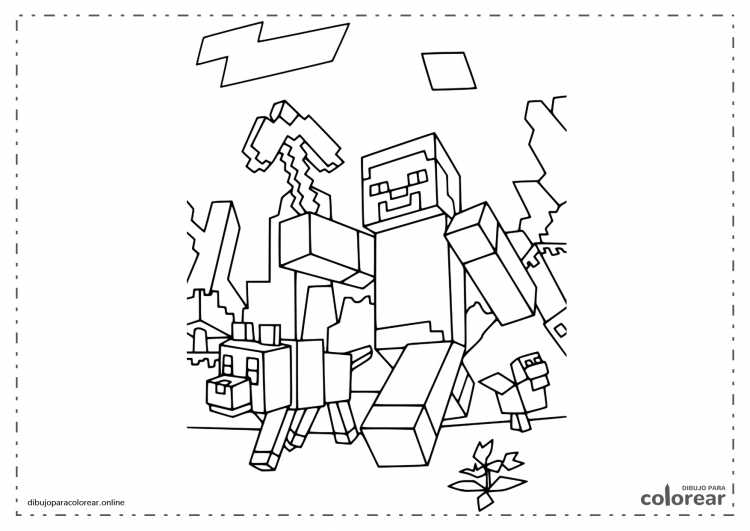 Собака из МАЙНКРАФТА раскраска