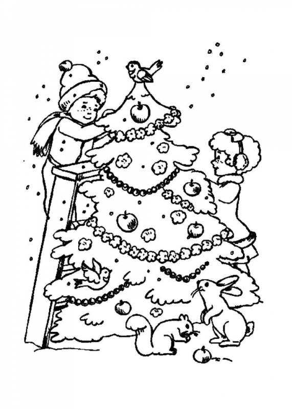 Зощенко елка раскраска