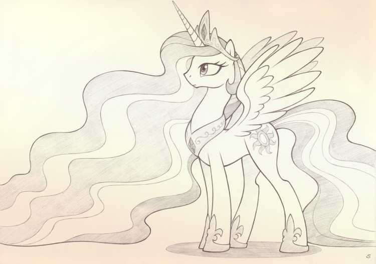 Пони принцесса Селестия нарисовать