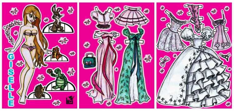 Бумажная кукла раскраска