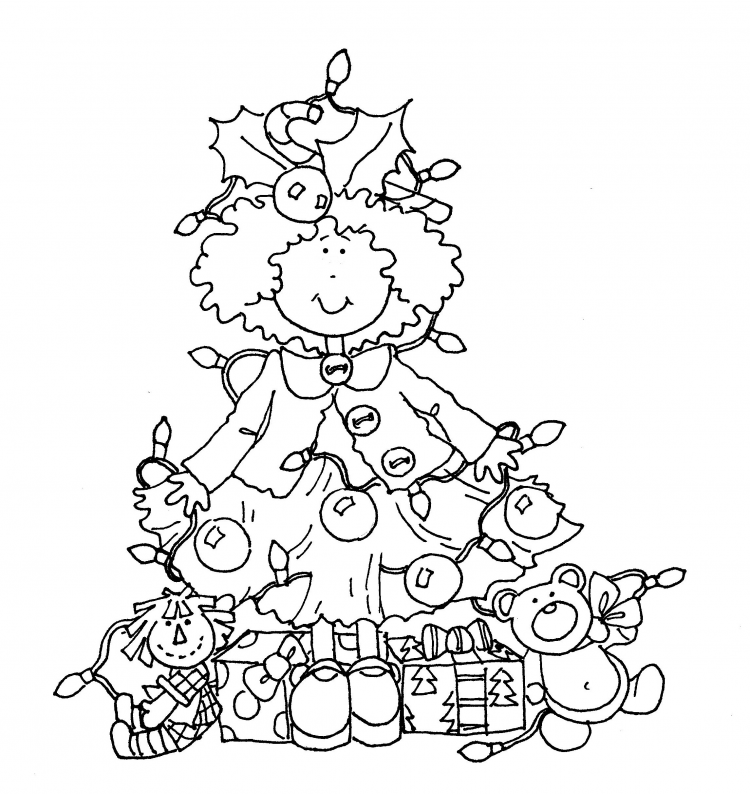 Елка раскраска