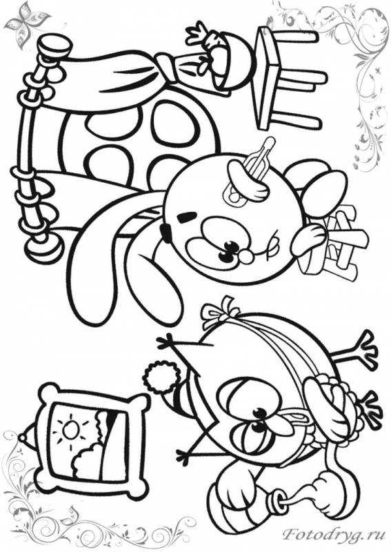 Смешарики раскраска для детей