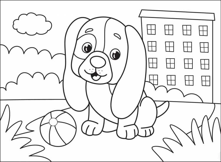 Раскраска собачка принц