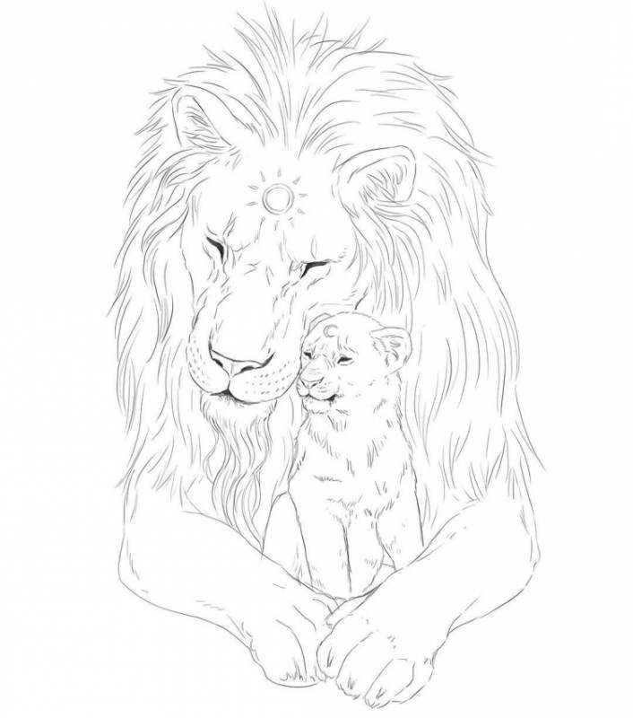 Лев и львица раскраска