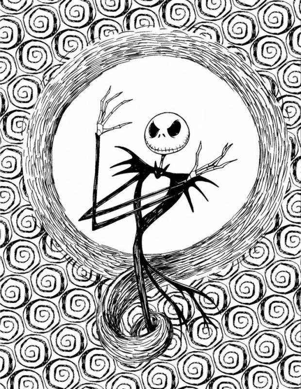 Джек Скеллингтон раскраска