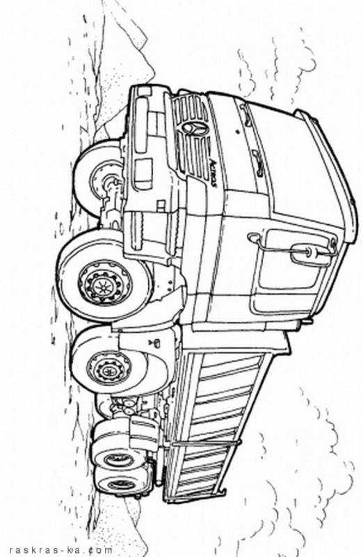 Раскраска фура Мерседес