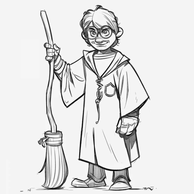 Раскраски Гарри Поттер милые