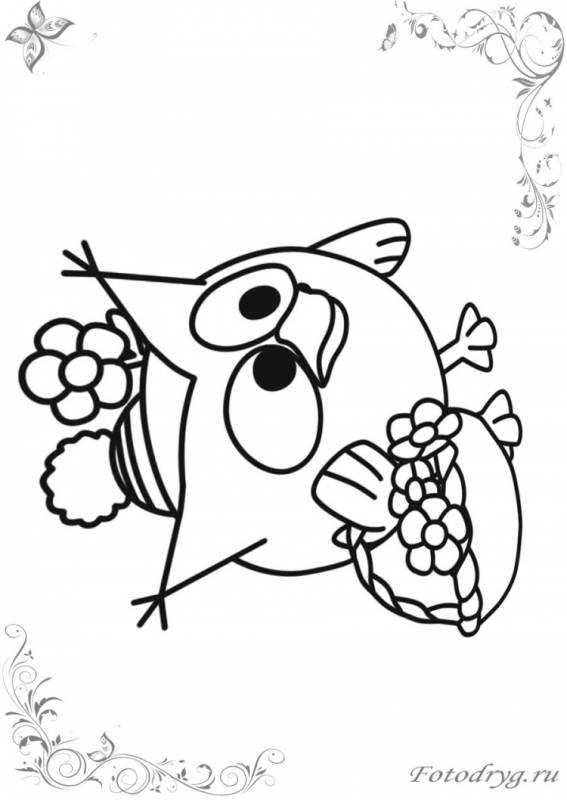 Сова Смешарики раскраска