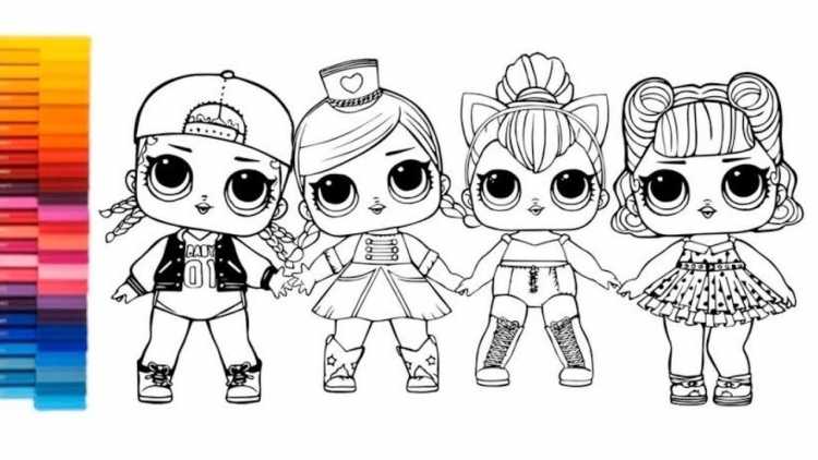 Кукла ЛОЛ Единорог раскраска