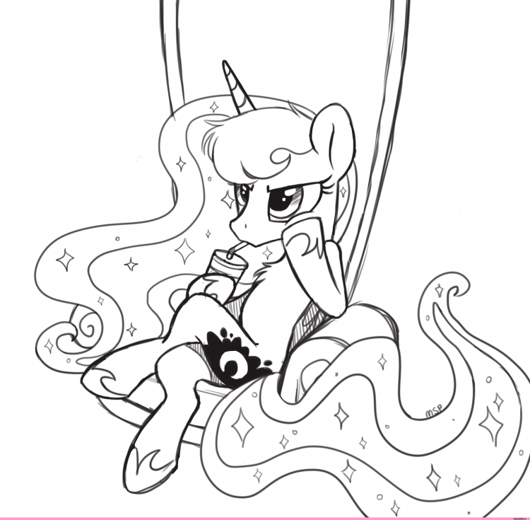 Принцесса Луна пони раскраска