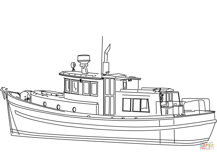 Баржа раскраска для детей