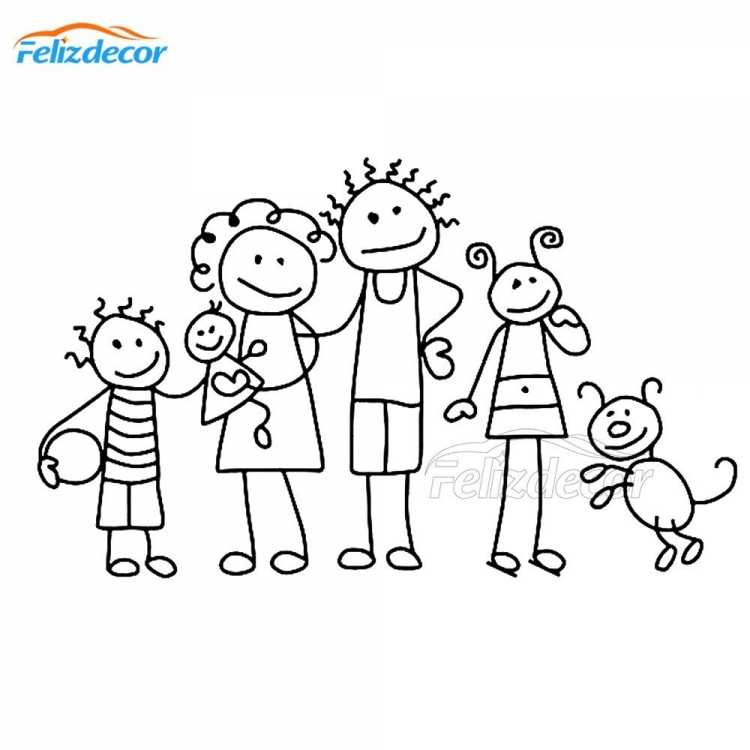 Семья раскраска для детей
