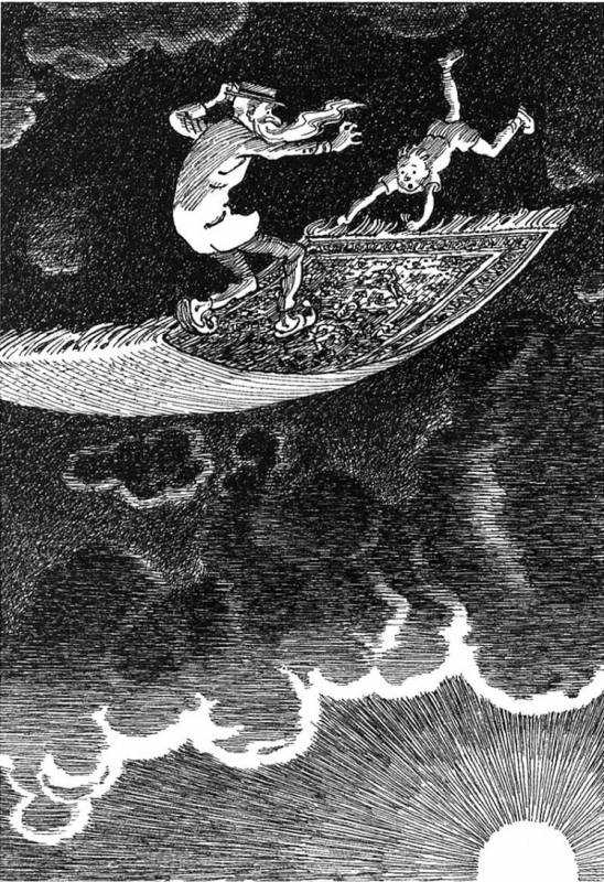 Старик Хоттабыч на ковре самолете