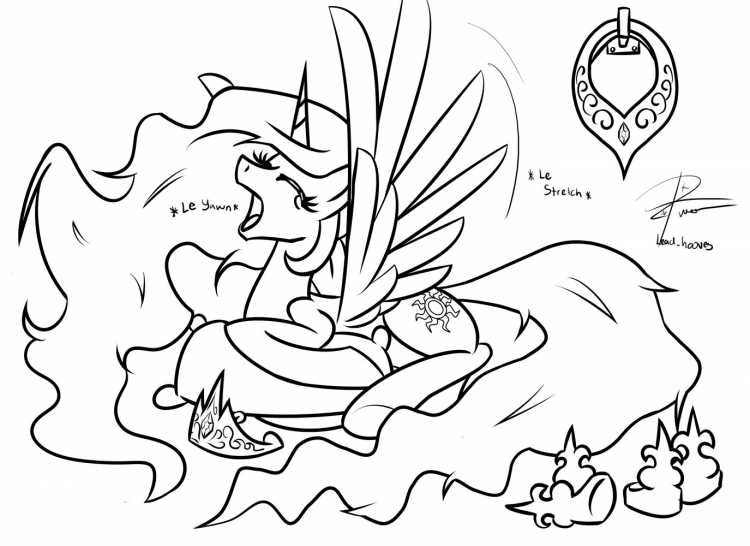 Раскраска пони Селестия Русалка