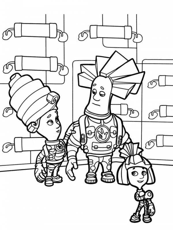 Фиксики Симка разукрашка