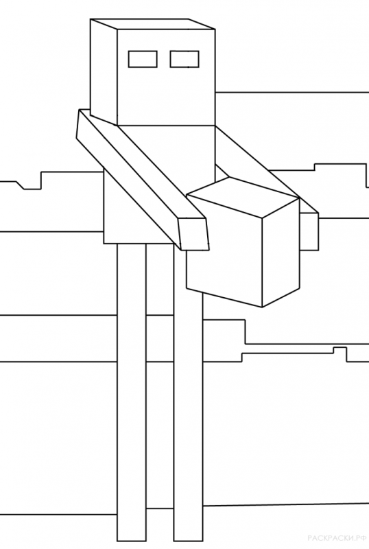 Майнкрафт раскраска ЭНДЕРМЕН И Стив