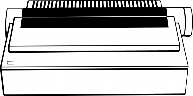 Матричный принтер на белом фоне