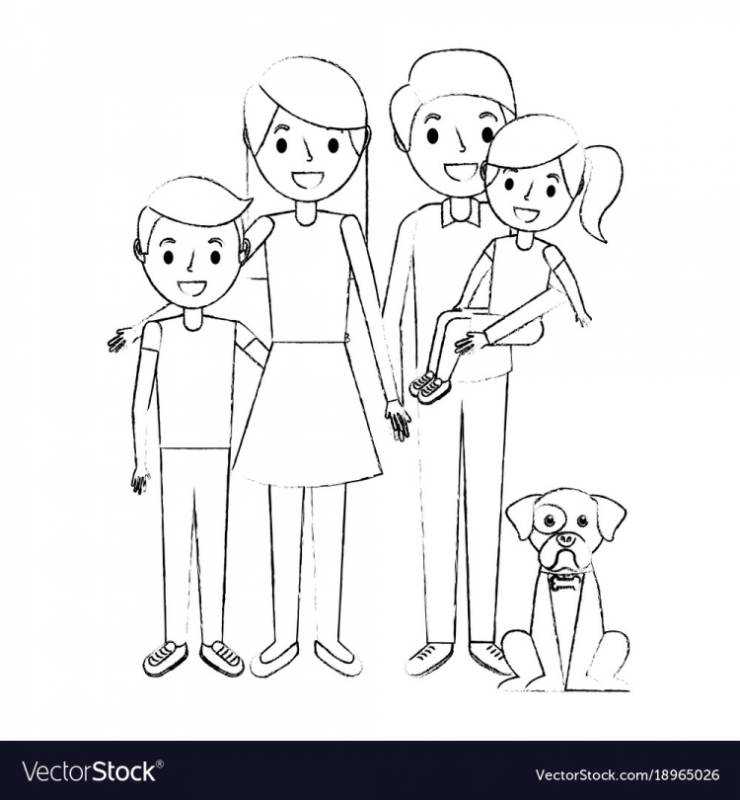 Семья раскраска для детей