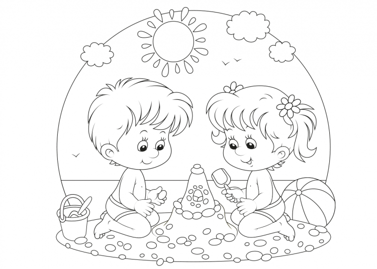 Сад раскраска для детей