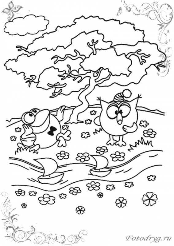 Раскраска Смешарики Крош