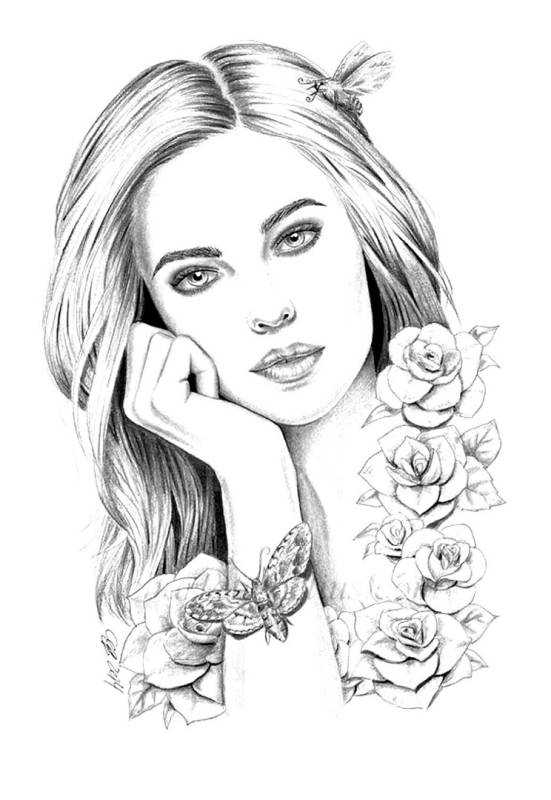 Лицо девушки рисунок