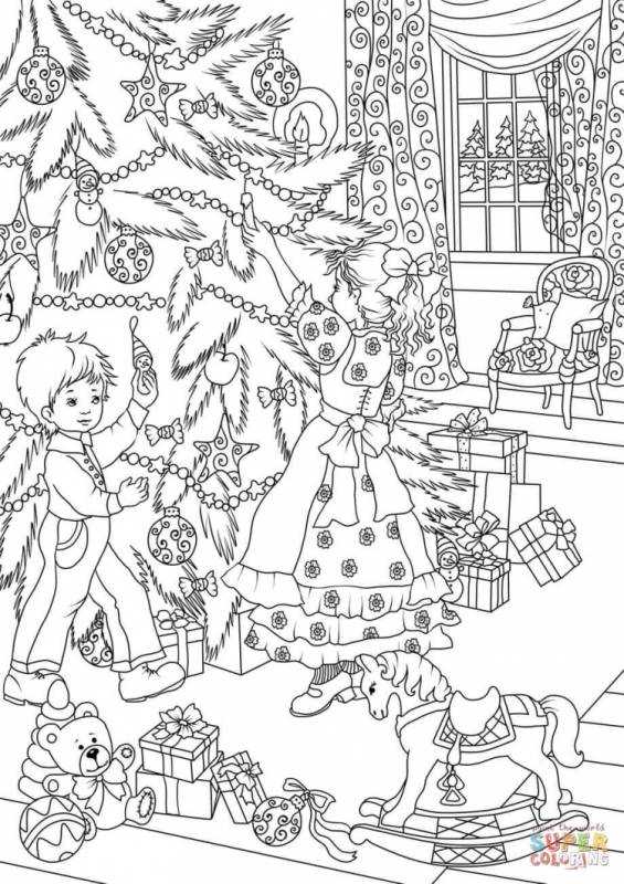 Елка раскраска для детей