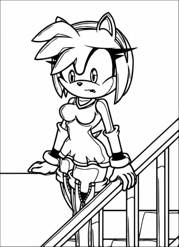 Раскраска Эми Роуз и Соник