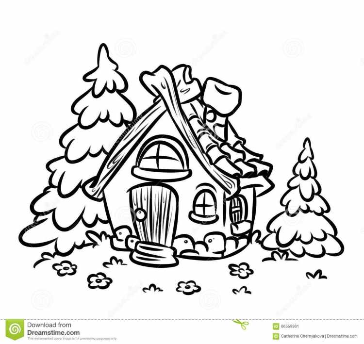 Ледяная избушка лисы раскраска