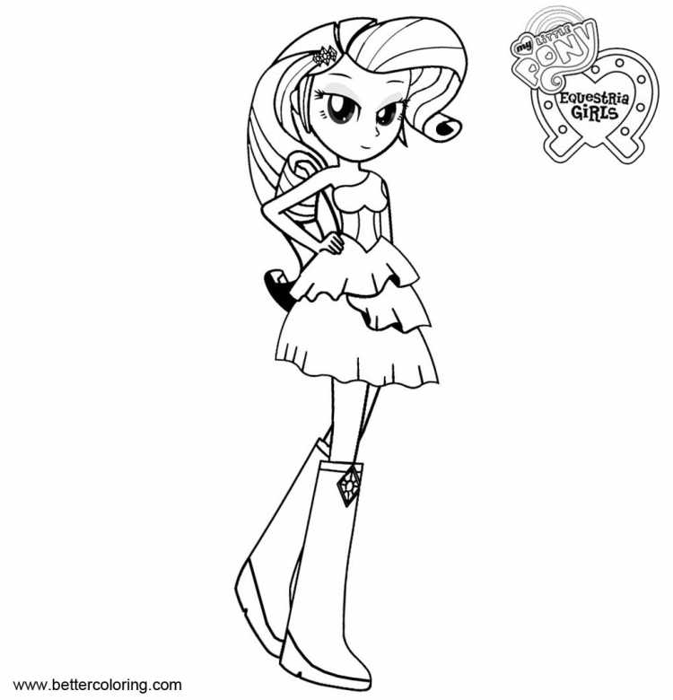 Раскраска Эквестрия герлз Рарити