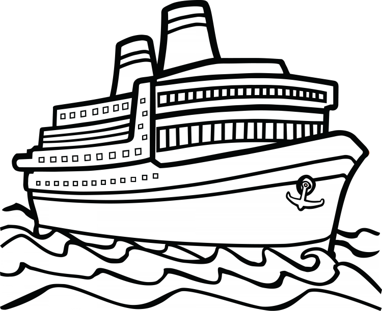 Пароход раскраска
