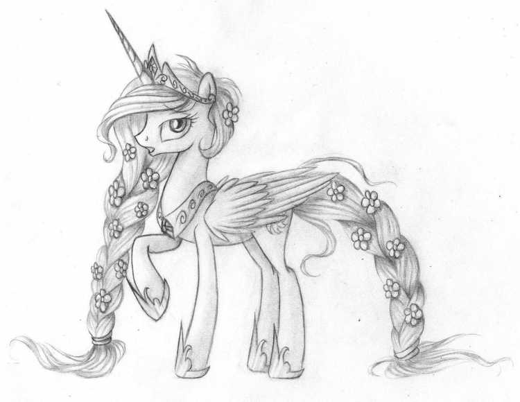 Красивые пони карандашом