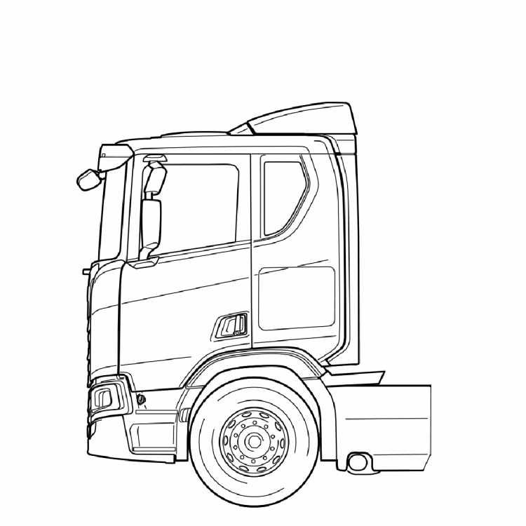 Грузовик Скания кабина сбоку