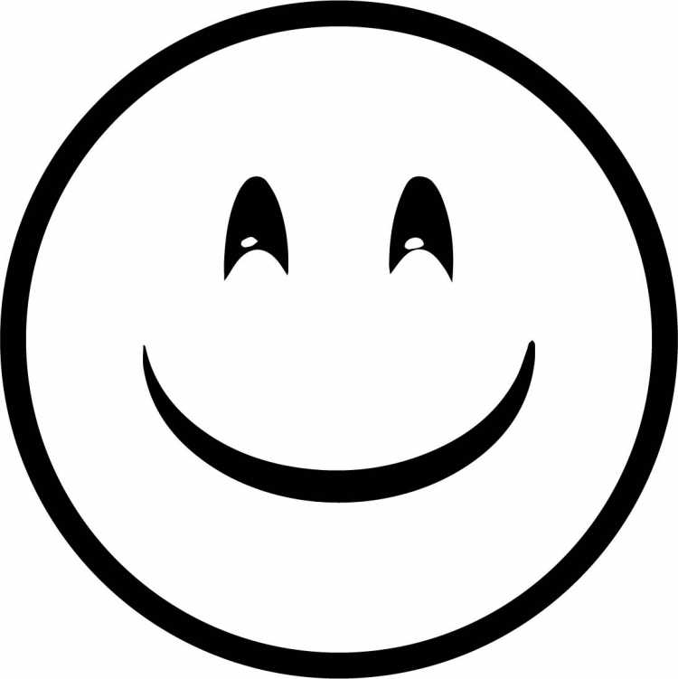 Веселый смайлик черно белый