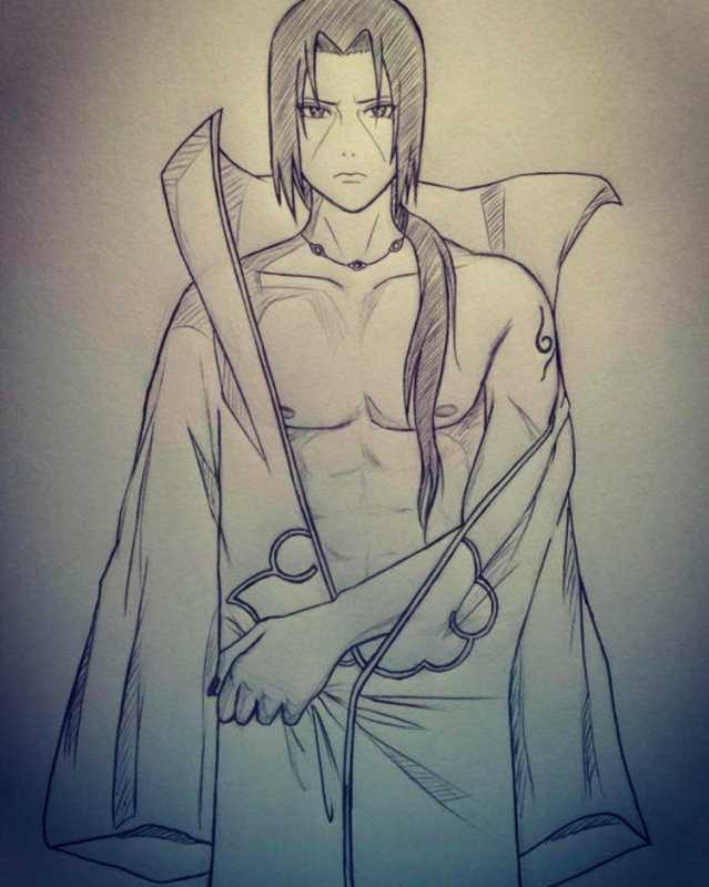 Скетчи аниме Наруто Итачи