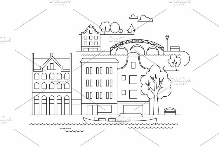 Здание школы карандашом