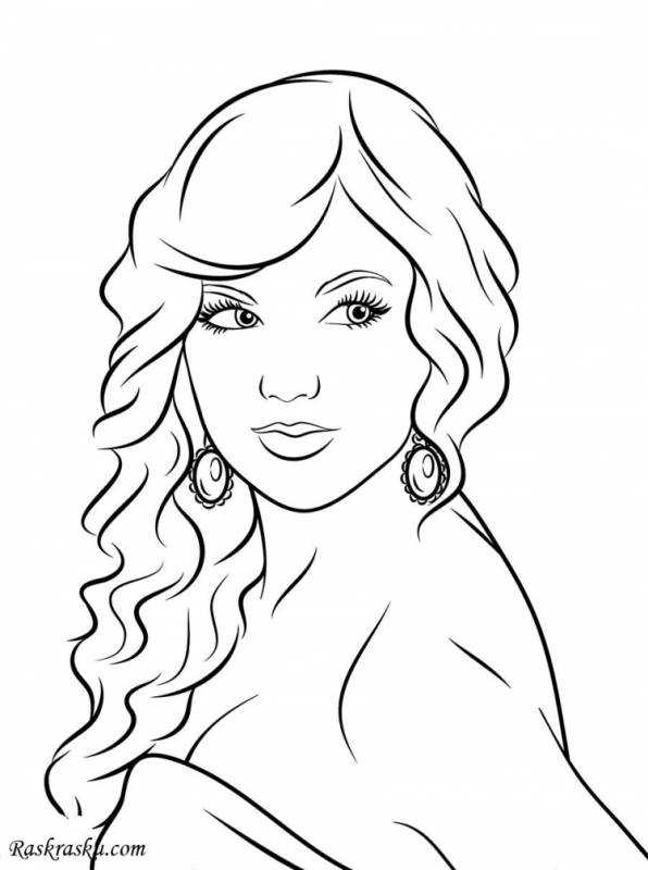 Лицо девушки раскраска