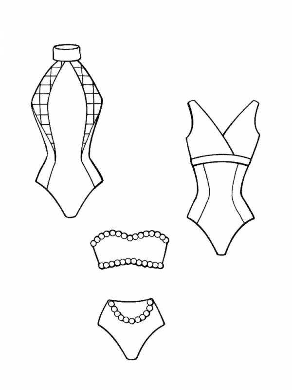 Раскраска кукла Барби на пляже