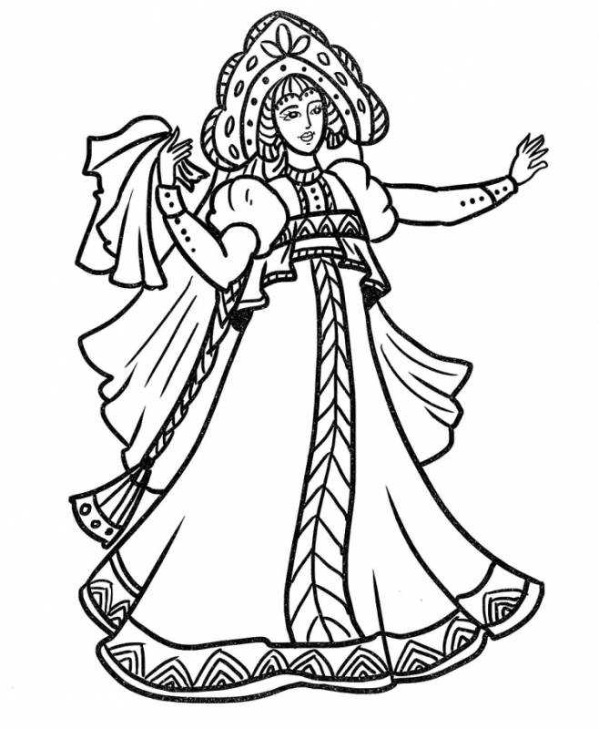Русская красавица раскраска