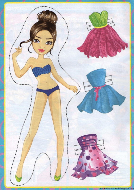 Куклы для вырезания черно белые