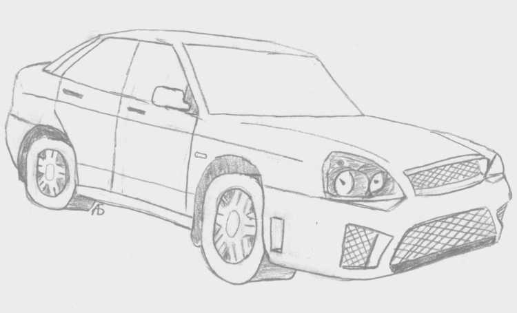 ВАЗ 2114 карандашом