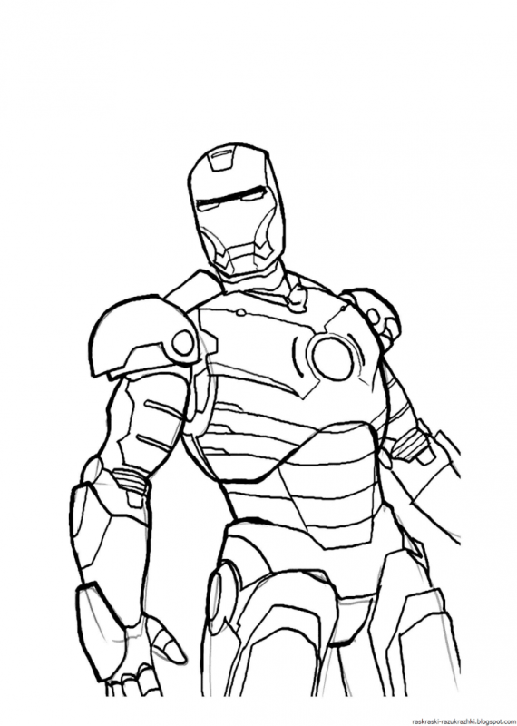 Раскраска воитель Железный человек